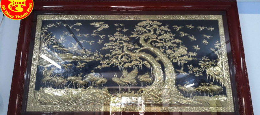 Những mẫu tranh tùng hạc bằng đồng mừng tân gia ý nghĩa nhất (2)